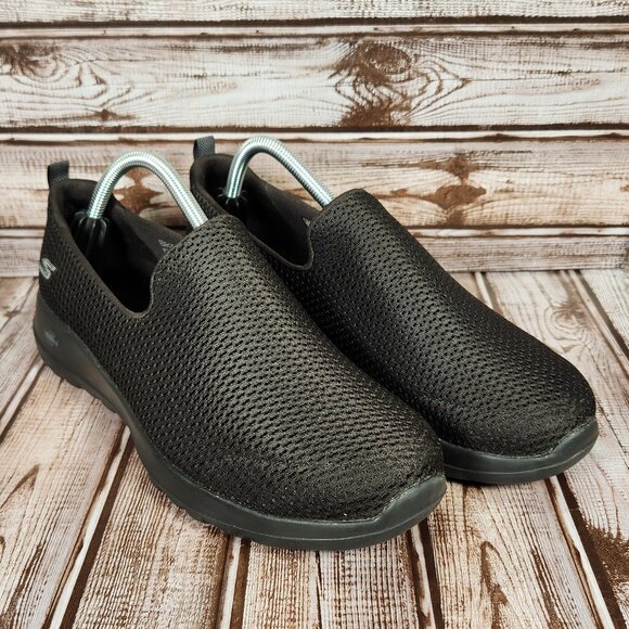 SKECHERS Go Walk Women's 10 Black Mesh Slip-On Flat Comfort Shoes 15600 EUC - Picture 2 of 9